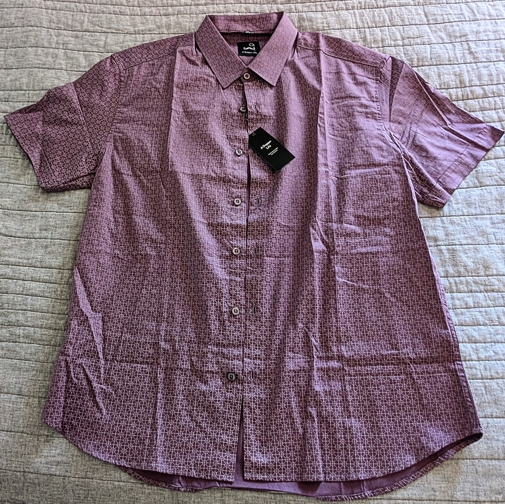 Casual Purple Button Down Shirt with Lightweight Fabric